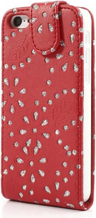 Produktbild König Design Schutzhülle Handy Case für Handy Apple iPhone 5c Strass Rot (Apple iPhone 5c)