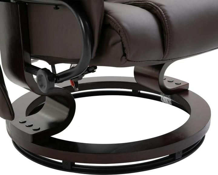 Immagine prodotto Swisshandel24 Poltrona relax poltrona massaggiante con poggiapiedi, funzione reclinabile in similpelle marrone