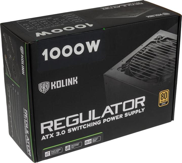Actual product image Kolink Regulator 80 PLUS Gold power supply, ATX 3.0, PCIe 5.0, modular - 1000 Watt (1000 W)