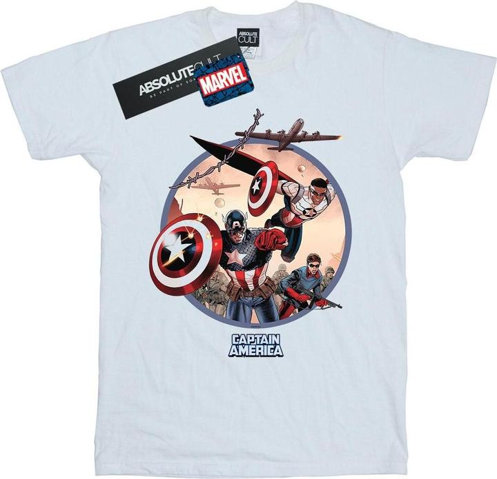 Captain America And Falcon In Battle TShirt (3XL)