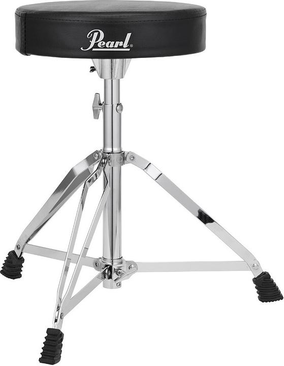 Pearl Sgabello per tamburo con sedile rotondo in vinile D-50 (Poltrona del batterista)