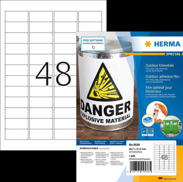 Actual product image HERMA Weatherproof labels A4