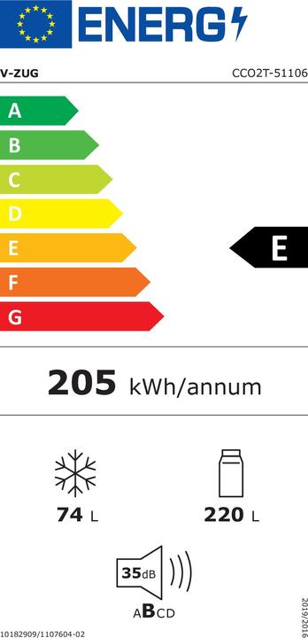 Energie-Label V-Zug 5110600001 (294 l)