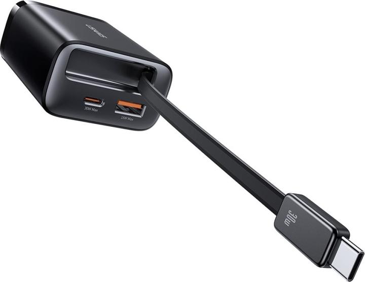 Immagine prodotto Usams CC296 30W Fast Charger With Retractable Type-C Cable (EU) - Xiang Series White (30 W)