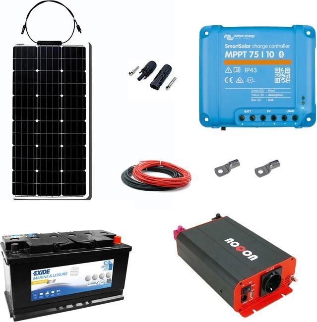 Image du produit Noqon Kit solaire 80Wp avec batterie 80Ah(gel) et onduleur 500W (80 W)