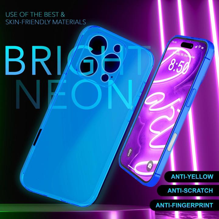 Actual product image Nalia Clear Transparent Neon Silicone Sleeve (Apple iPhone 16 Pro Max)