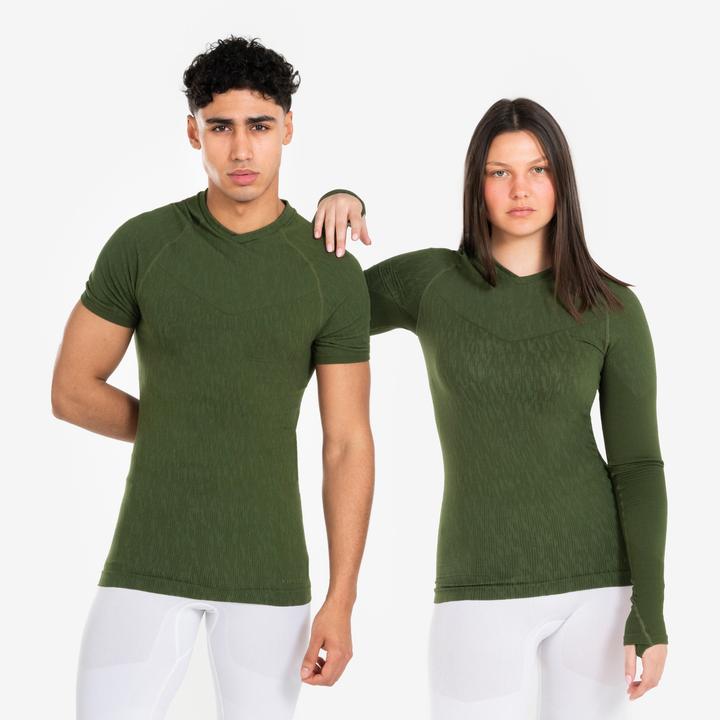 Produktbild Kipsta Damen/Herren Fussball Funktionsshirt langarm - Keepdry khaki (L)