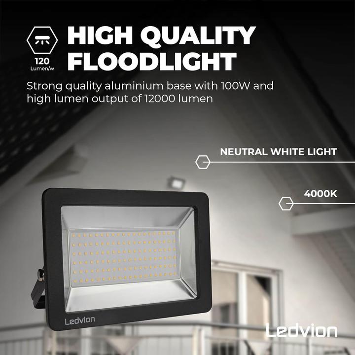 Produktbild Ledvion LED Flutlichtstrahler LV50009 (12000 lm, IP68)
