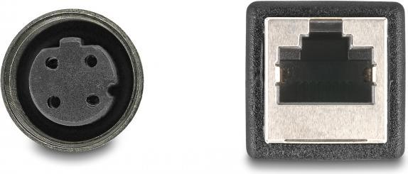 Produktbild Delock M12 Adapterkabel D-kodiert 4 Pin Buchse zu RJ45 Buchs (S/FTP, CAT5e, 0.50 m)