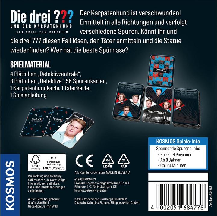 Actual product image Kosmos The three??? and the Carpathian dog (game for the cinema film) (German)