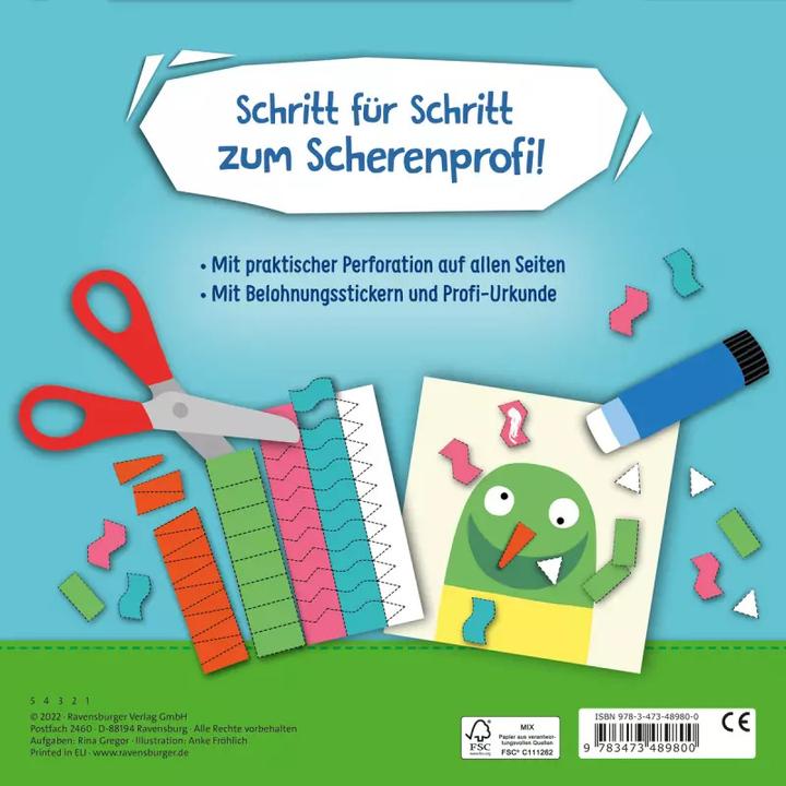 Produktbild Ravensburger Schnipp-Schnapp Schneiden lernen - Schneiden und Kleben ab 3 Jahren - Block mit (Deutsch, Anke Fröhlich, Rina Gregor, 2022)