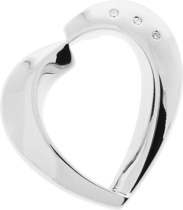 Xen Herz-Anhänger mit 3 Diamanten 0,03 ct. (One Size, 925 Silber)