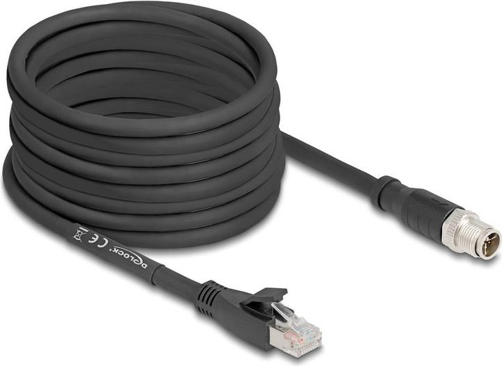 Produktbild Delock M12 Kabel X-kodiert 8 Pin Stecker zu RJ45 Stecker Cat (S/FTP, CAT5e, 10 m)