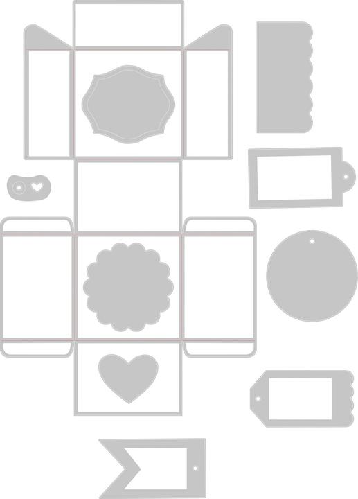 Image du produit Sizzix Thinlits Plus Die Set 10PK Box & Labels par Jenna Rushforth (Pochette cadeau, 10 x)