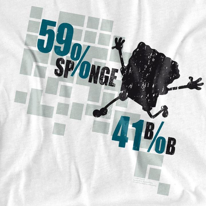Actual product image Spongebob Squarepants Mens 59% Sponge 41% Bob T-Shirt (4XL)