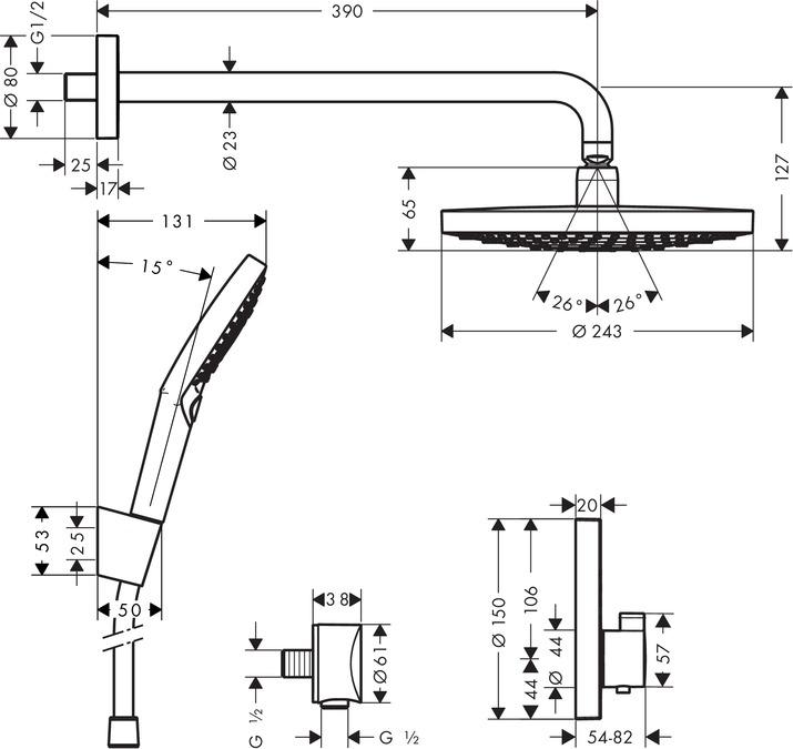 Produktbild hansgrohe Raindance Select S Unterputz-Set für die Dusche (chrom)