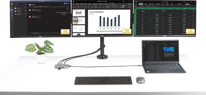 Produktbild StarTech COM USB-C Triple-Monitor Multiport Adapter HDMI/DisplayPort USB Hub 3-Port 10Gbps USB Hub P (USB-C, 3 Ports)