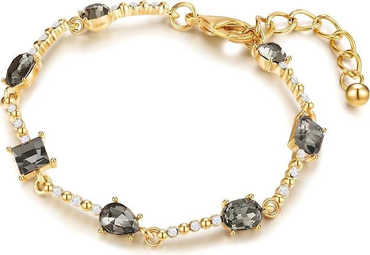 Lulu & Jane Damen Metall-Legierung Glas gelbgold - 29389 (18 cm, Metall-Legierung)