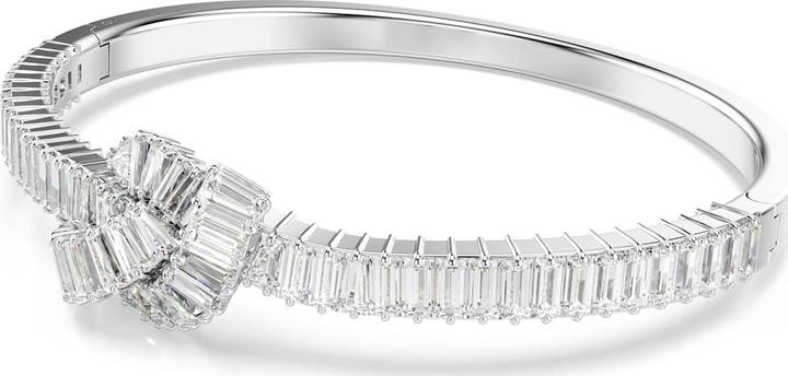 Immagine prodotto Swarovski Matrix Armreif Baguette Schliff Knoten Weiss Rhodiniert (16.50 cm, Metallo Swarovski)