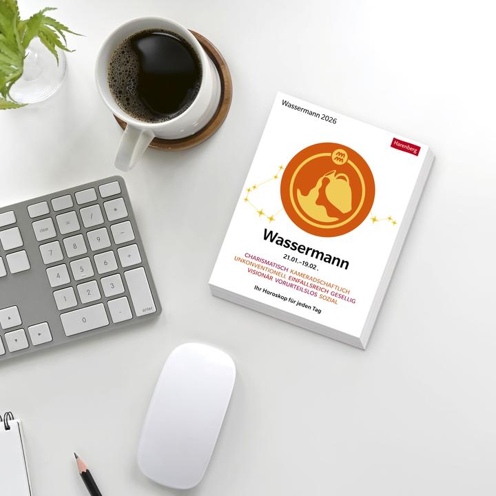 Produktbild Harenberg Wassermann Sternzeichenkalender 2026 - Tagesabreisskalender - Ihr Horoskop für jeden Tag (Harter Einband, Deutsch)