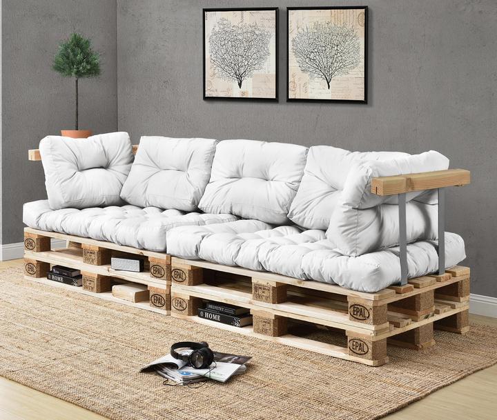 Produktbild En.Casa Rückenkissen für Palettenmöbel Comfy 40x60x12 cm Weiss (10 cm)