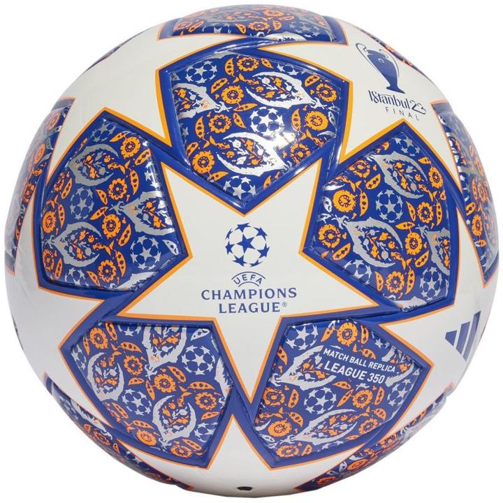 Produktbild adidas Piłka nożna Junior UCL 350 League Istanbul biało-niebiesko-pomarańczowa HT9008 4 (4)