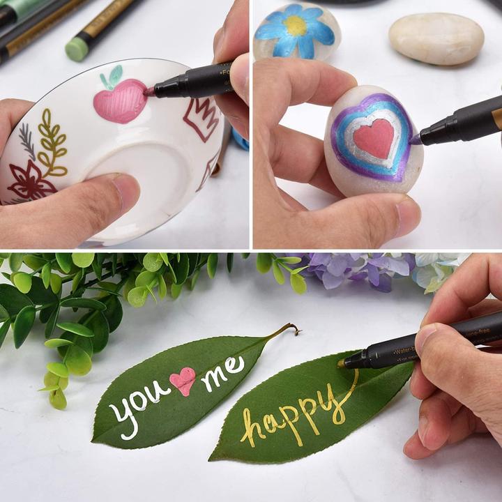 Actual product image I Am Creative Metallic Marker Glitzer Stifte Glimmer Pen auf Wasserbasis 10er Set (Metallic, 10 x)