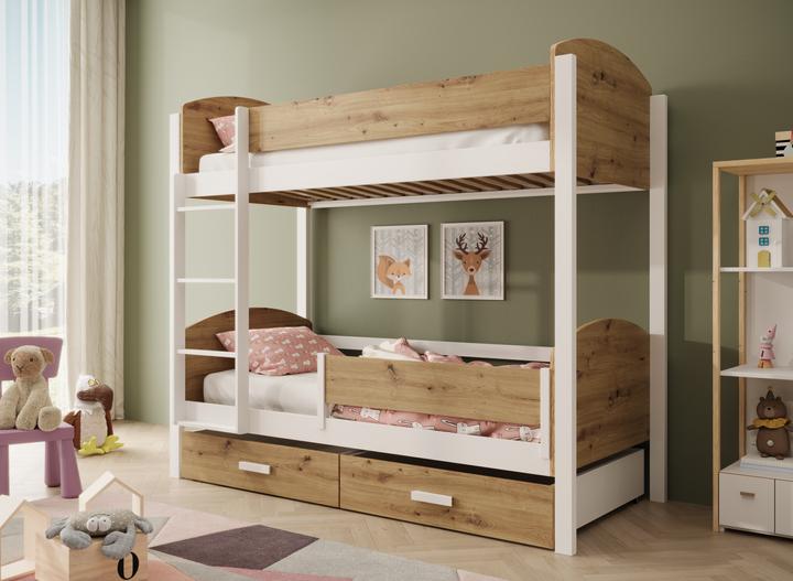Produktbild ADRK Furniture Kinder-Etagenbett Jori mit Rausfallschutz 180x80 (180 x 80 cm)