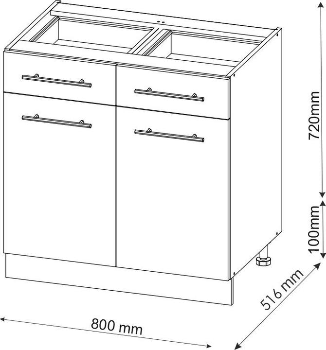 Produktbild Vicco Küchenunterschrank Fame-Line (80 x 82 x 52 cm)