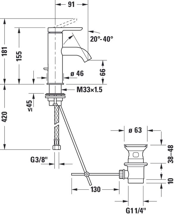 Nutritional values and ingredients Duravit Single lever basin mixer C11010