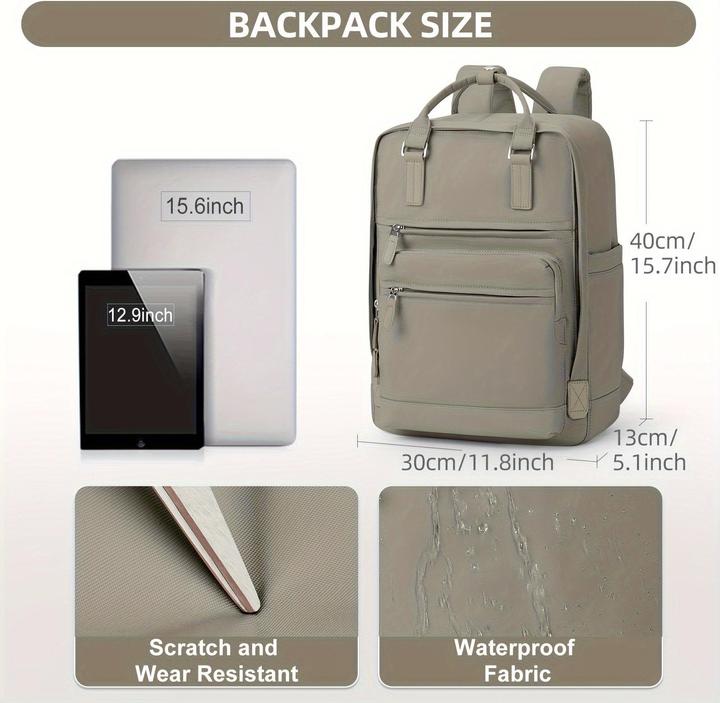 Immagine prodotto Only-Bags.Store Zaino per computer portatile a tinta unita, semplice zaino per la scuola in stile preppy, sport da