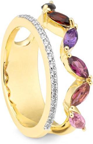 Produktbild Breuning RING - AMETH./RO.TURM./BRILL. 0,137 Ct. H/si (56, 585/14 K Gold)