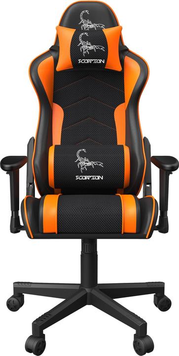 Actual product image Gembird GC-SCORPION-04X Gaming chair "SCORPION", black and orange, fabric chair with orange art...