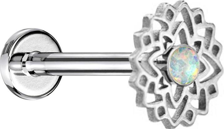 Image du produit Star Piercing Flared Tunnel noir tête de mort avec serpent à gauche (sans laiton, Acier chirurgical 316L)