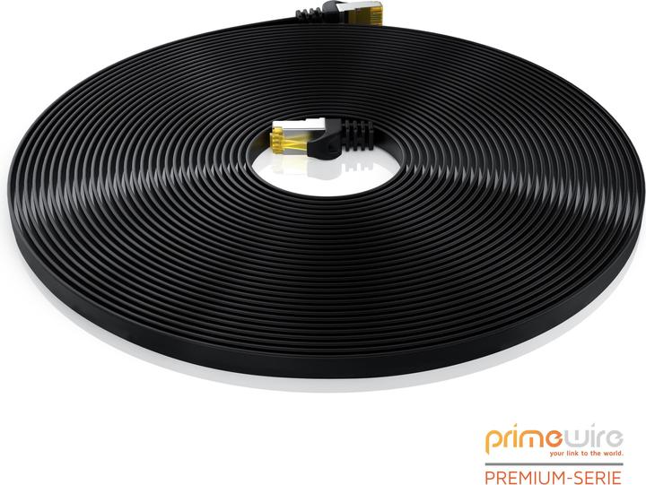 Immagine prodotto Primewire Cavo di rete CAT.7 piatto - cavo Ethernet Gigabit Lan RJ45 - cavo patch - comp. CAT.5 CAT.6 CAT.8 (U/FTP, CAT7, 15 m)