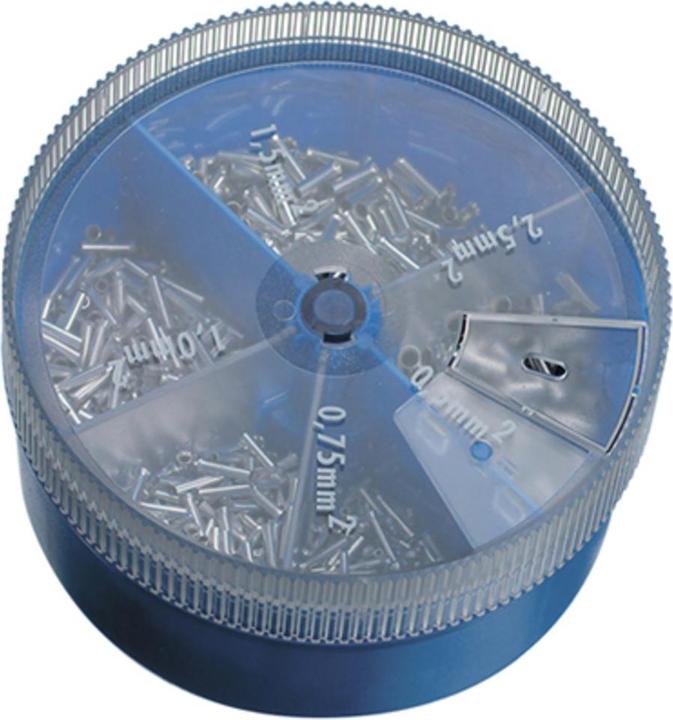 Produktbild Dönges Aderendhülsen-Sortiment, unisoliert, 0,5 - 2,5 mm², Streudose