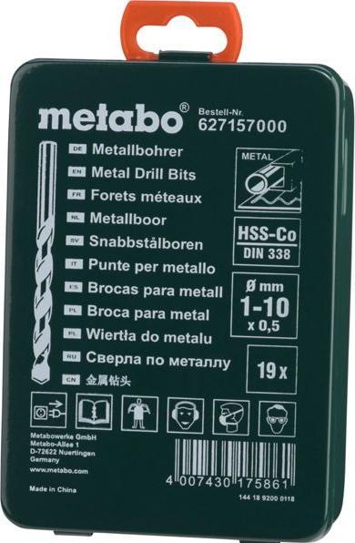 Actual product image Metabo Hss-Co (1 mm, 1.5 mm, 2 mm, 2.5 mm, 3 mm, 3.5 mm, 4 mm, 4.5 mm, 5 mm, 5.5 mm, 6 mm, 6.5 mm, 7 mm, 7.5 mm, 8 mm, 8.5 mm, 9 mm, 9.5 mm, 10 mm)