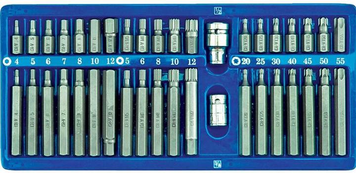 Image du produit Toya Jeu d'embouts 40 pces CrV-Box (6, 8, 10, 12, 25, 30, 40, 45, 50, 55, M5, T20)