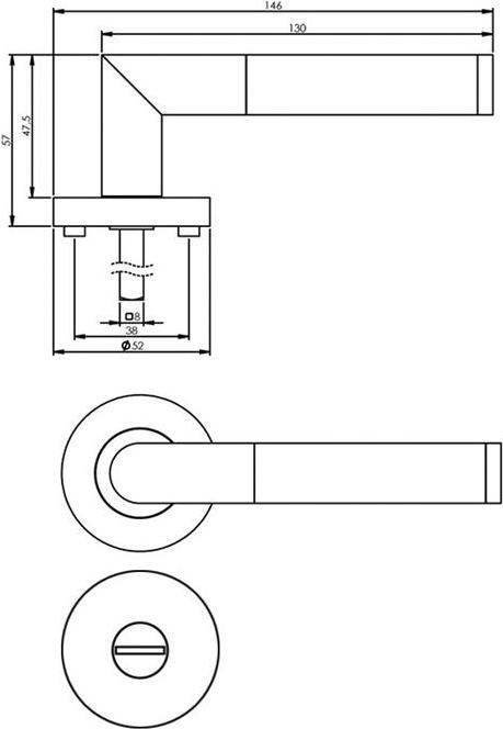 Image du produit Intersteel Garniture à rosette 0023.169510 Acier inoxydable sw rond SK/OL DIN gauche / droite D/D (Garniture de porte)