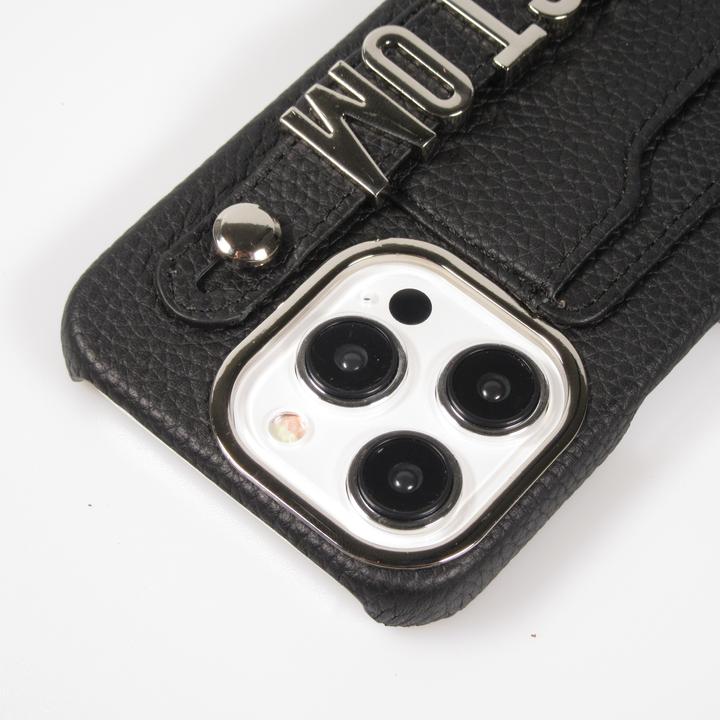Immagine prodotto PhoneLook Copertina Copertina in pelle personalizzata con scritte in argento + cordino e scomparto per le (Apple iPhone 15 Pro Max)