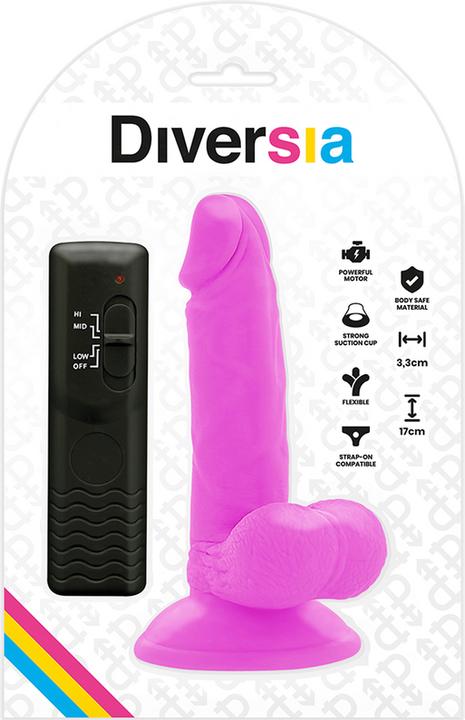 Produktbild Diversia Flexibler Vibrierender Dildo 17 cm - Lila