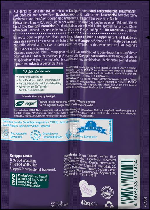 Immagine prodotto Kneipp Naturkind Colour Magic Bath Dream Driver (40 ml, Perle da bagno)