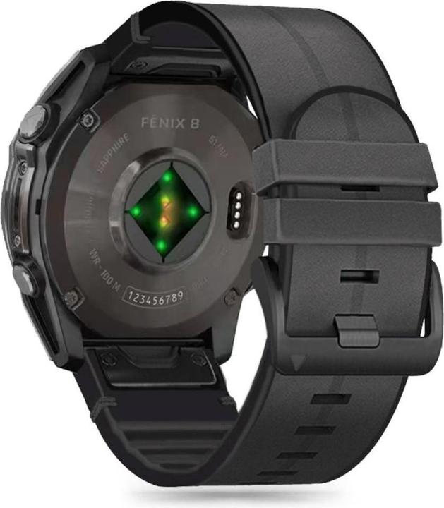 Actual product image Tech-Protect Silicone PU Strap for Garmin Fenix 5X / 5X Plus / 6X / 6X Pro / 7X / 8 (51 mm) - Black