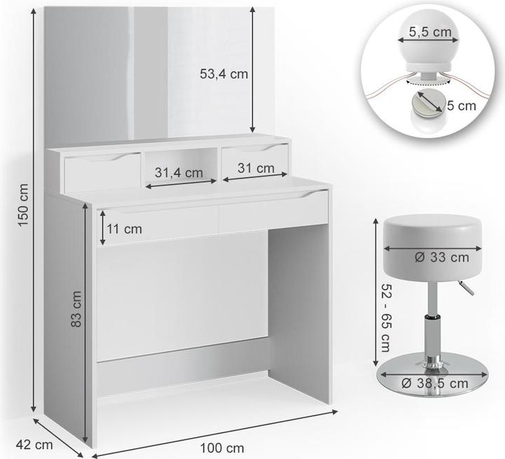 Actual product image Vicco Ruben (100 x 42 x 150 cm)