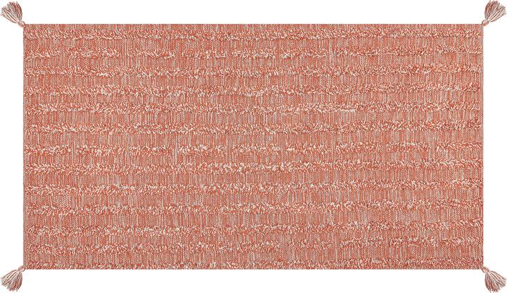 Actual product image Beliani Carpet cotton orange 80 x 150 cm short pile MUGLA (150 x 80 cm)