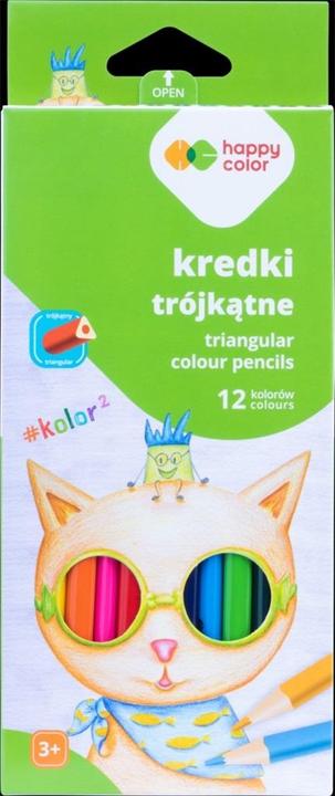 Produktbild Happy Color Dreieckige Holzmalstifte 12 Farben (Mehrfarbig)