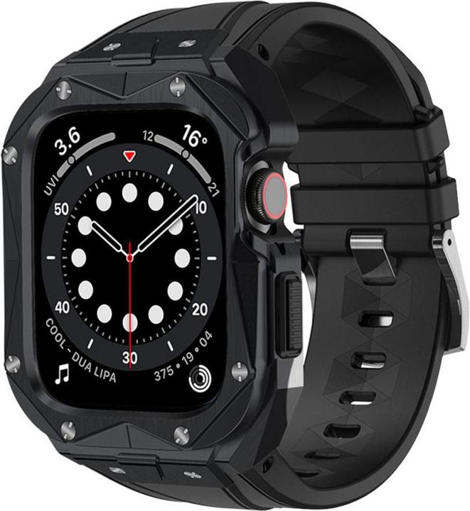 Immagine prodotto Kingxbar CYF140 Custodia rugged 2in1 per Apple Watch SE 6, 5, 4 (44 mm) in acciaio inossidabile con (44 mm, TPU, Nerūdijantis plienas)