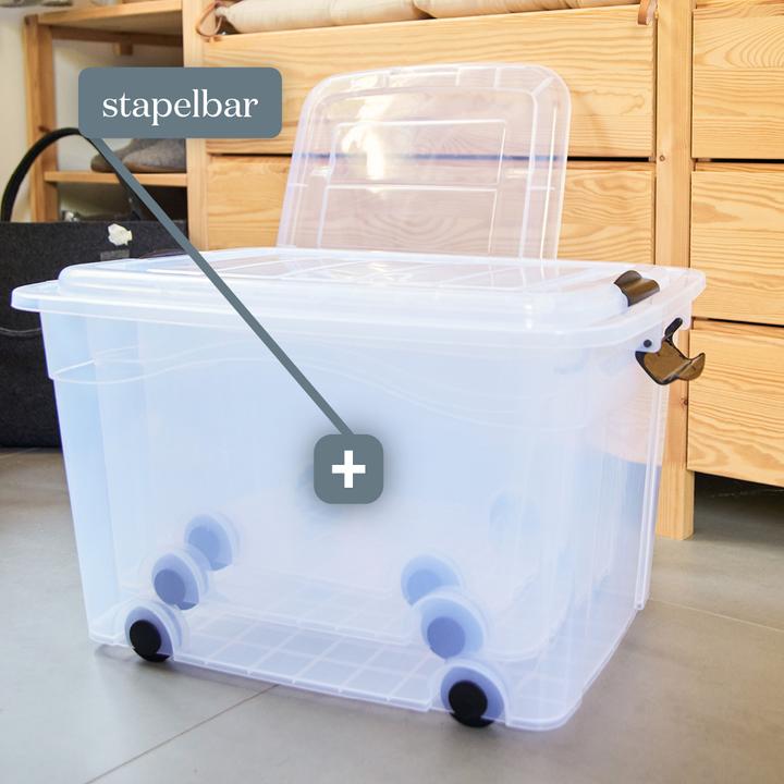 Produktbild Siena Home 2er Set Aufbewahrungsbox 20 l mit Rollen (45 x 33.5 x 25 cm, 42 l)