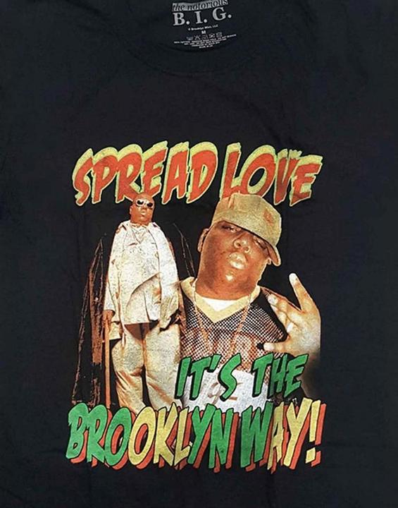 Actual product image Biggie Smalls Spread Love It's The Brooklyn Way TShirt (S)