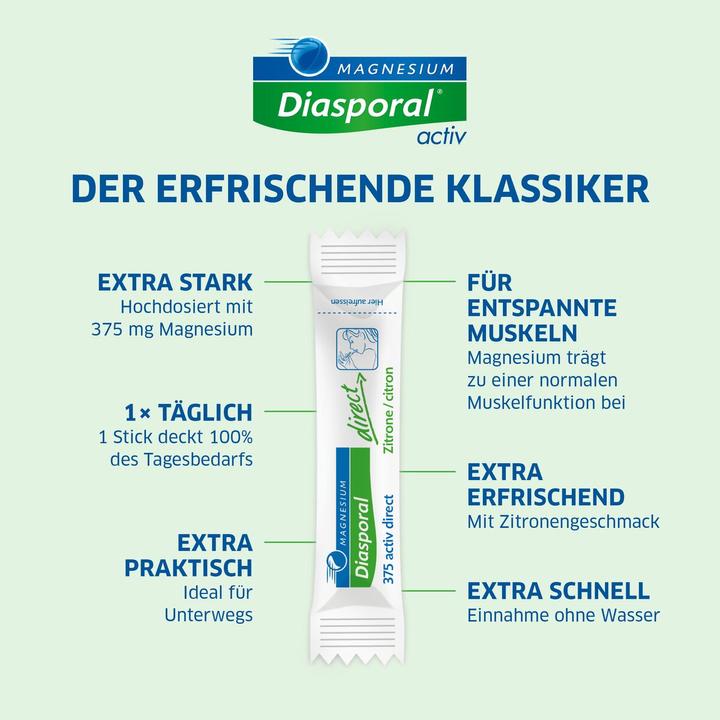 Produktbild magnesium diasporal Magnesium Activ Direct (60 Stück, Pulver, 154 g)